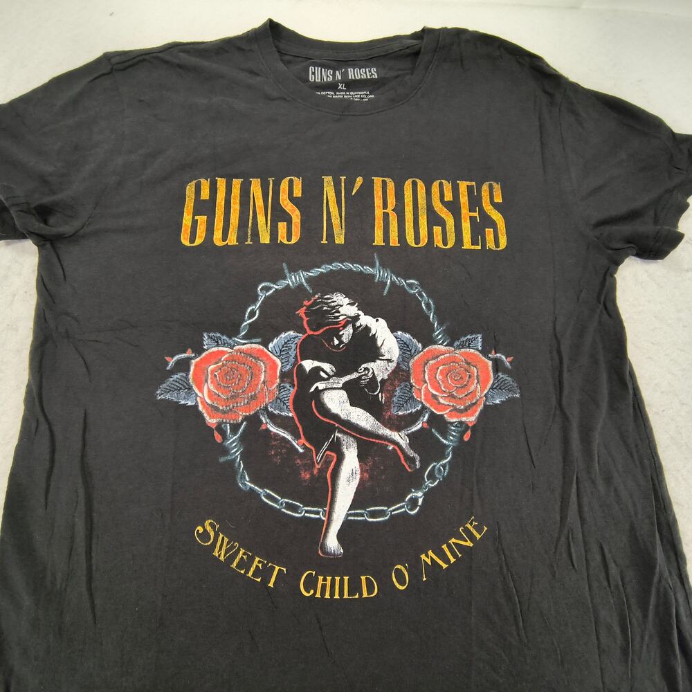 Guns N Roses Short Sleeve Crew Neck Band T Shirt Adult Mens Size XL Black